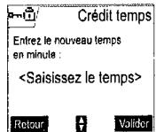 SAGEM D70V - Définir la durée de crédit temps - 6