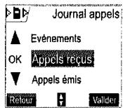 SAGEM D70V - Consulter le journal des appels reçus ou émis - 1