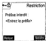 SAGEM D70V - Créer, modifier ou supprimer un préfixe interdit - 3