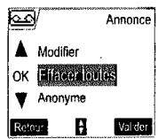 SAGEM D70V - Effacer toutes vos annonces personnelles - 2
