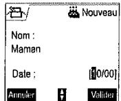 SAGEM D70V - Ajouter une nouvelle alerte anniversaire (ou agenda) - 3