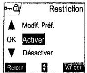 SAGEM D70V - Définir des préfixes interdits - restrictions d'appels - 4