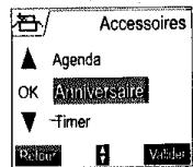 SAGEM D70V - Consulter une alerte anniversaire (ou agenda) - 1