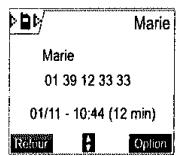 SAGEM D70V - Consulter le journal des appels reçus ou émis - 2