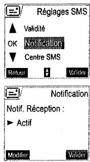 SAGEM D70V - Modifier la notification (selon opérateur) - 2