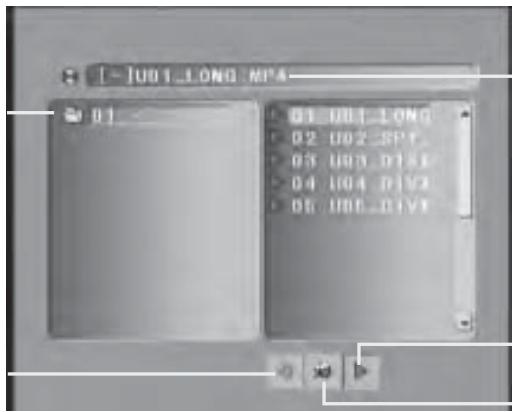 SIGMATEK DVBX-200 - Quand un Disque MPEG4 ou MP3 est chargé l'écran ci-dessous apparait. - 2