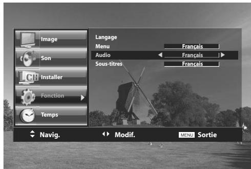 DAEWOO LT 32 61 - Réglage de la langue audio. - 2