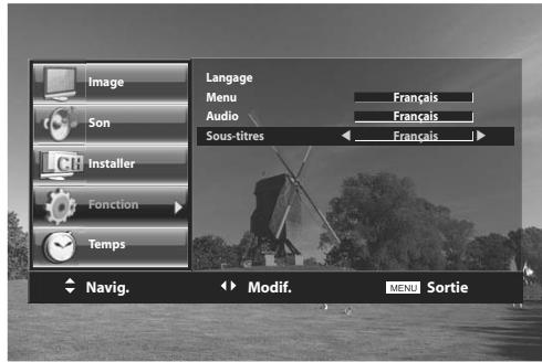 DAEWOO LT 32 61 - Réglage de la langue des sous-titres. - 2