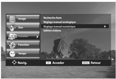DAEWOO LT 32 61 - Placez la barre de sélection sur réglage manuel numérique dans le menu installer. - 2