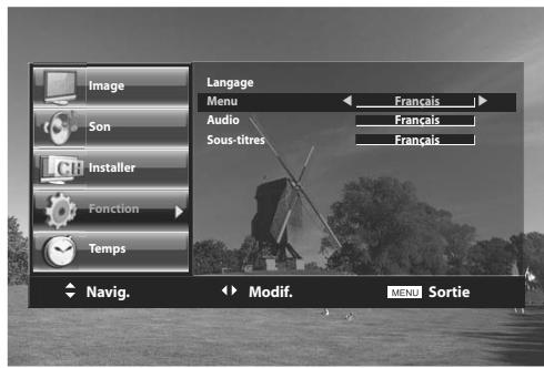 DAEWOO LT 32 61 - Réglage de la langue des menus. - 2