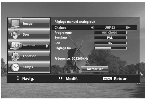 DAEWOO LT 32 61 - Sélectionnez la chaîne dans la symphonisation analogue manuelle du menu installer. - 2