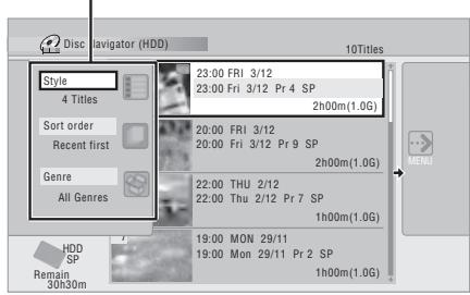 PIONEER DVR 540 HX - Accedez aux options d'affichage. - 1