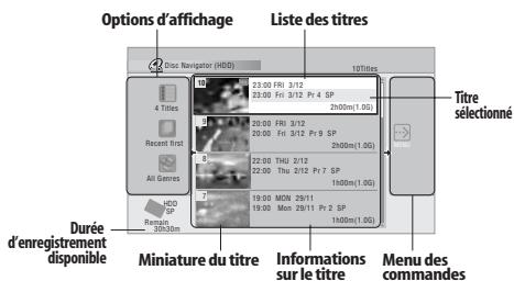 PIONEER DVR 540 HX - DISC NAVIGATOR Affichez la page Disc Navigator. - 1