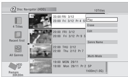 PIONEER DVR 540 HX - ↑ Sélectionnez 'Play' sur le menu des commandes. - 1