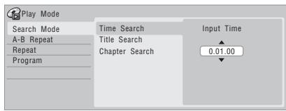 PIONEER DVR 540 HX - Sélectionnez 'Search mode' dans le menu Play Mode, puis désissez une option de recherche. - 2