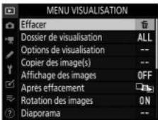 NIKON D780 - Placez le curseur dans le menu sélectionné. - 2