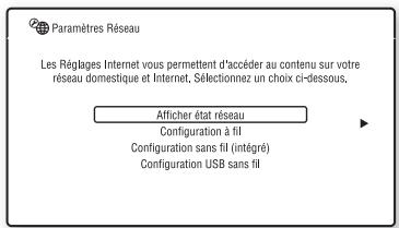 SONY BDV-E780 - Appuyez sur / pour sélectionner [paramètres réseau], puis appuyez sur . - 1