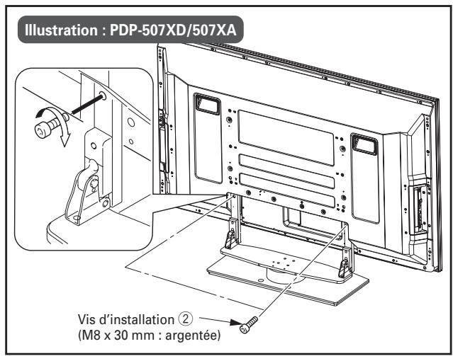 PIONEER PDK-TS25/WL5 - Fixez solidement l'écran à plasma avec les vis d'installation ②. - 1