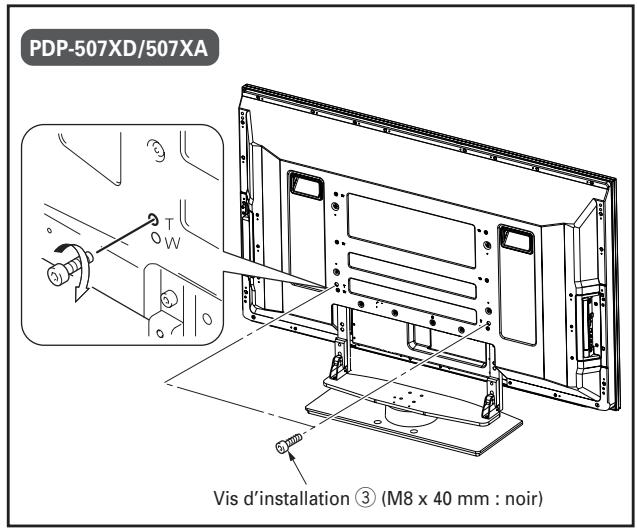 PIONEER PDK-TS25/WL5 - Fixez solidement l'écran à plasma avec les vis d'installation ③/④. - 2