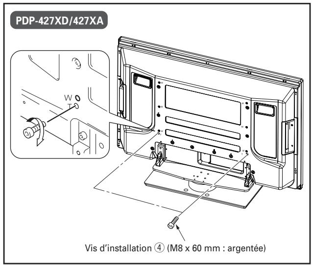 PIONEER PDK-TS25/WL5 - Fixez solidement l'écran à plasma avec les vis d'installation ③/④. - 3
