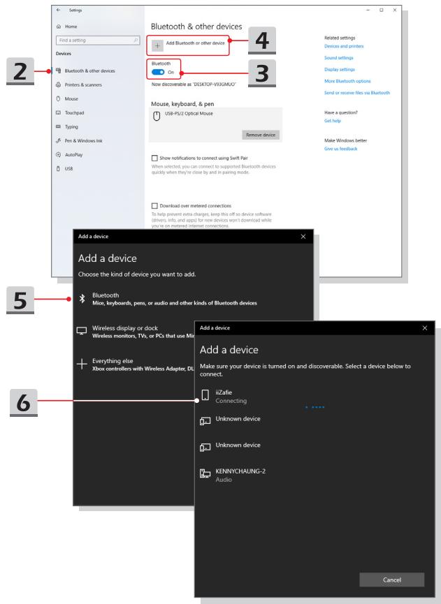 MSI GL75LEO10SER296FR - Activer la connexion bluetooth - 2