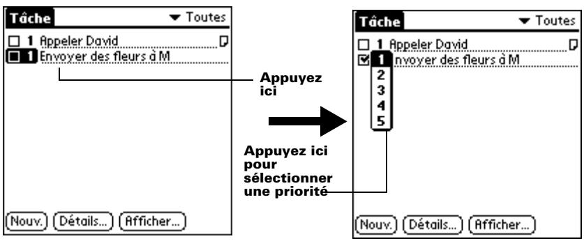 PALM m100 - Pour définir un niveau de priorité : - 1