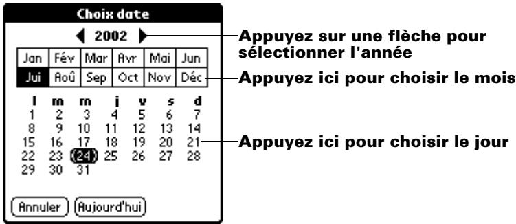 PALM m100 - Pour régler l'heure et la date : - 2