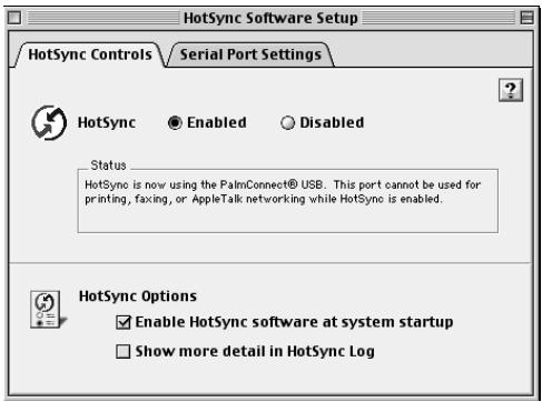 PALM m100 - Pour paramétrer les options hotSync sur un macintosh : - 1