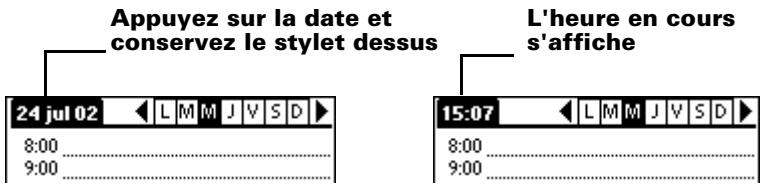 PALM m100 - Pour afficher l'heure : - 1