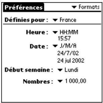 PALM m100 - Pour définir le pays par défaut : - 1