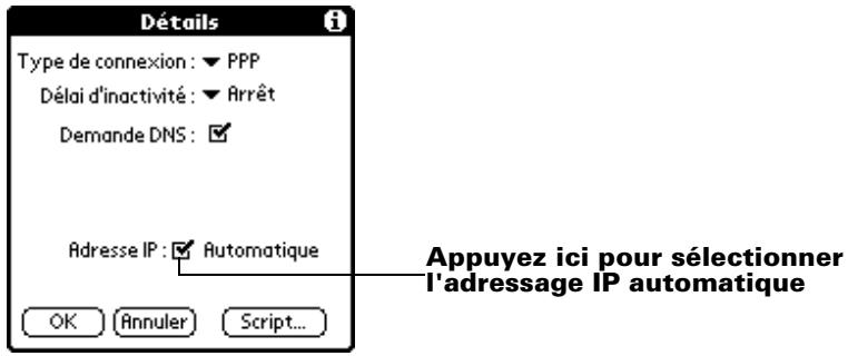 PALM m100 - Pour identifier l'adressage IP dynamique : - 1