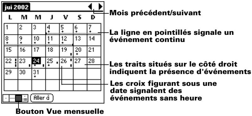 PALM m100 - Utilisation de la vue mensuelle - 1