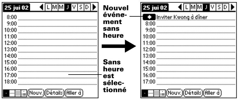 PALM m100 - Pour planifier un événement sans heures : - 2
