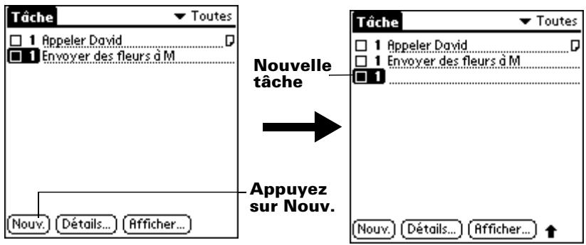 PALM m100 - Pour créer une tâche : - 1