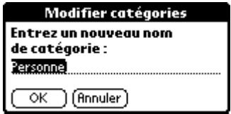 PALM m100 - Pour attribuer un nouveau nom à une catégorie : - 2