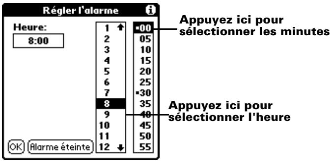 PALM m100 - Pour régler une alarme pour une note : - 1