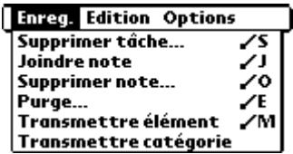 PALM m100 - Menu de l'application tâches - 1