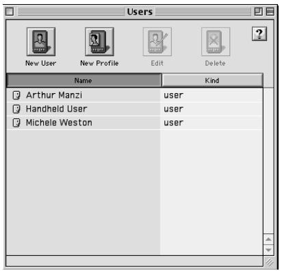 PALM m100 - Pour créer un profil utilisateur sur un macintosh : - 1