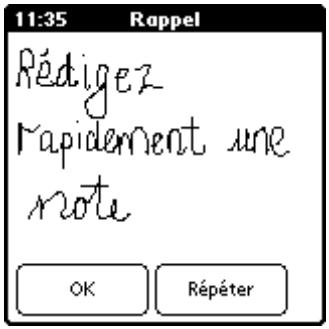 PALM m100 - Pour régler une alarme pour une note : - 3