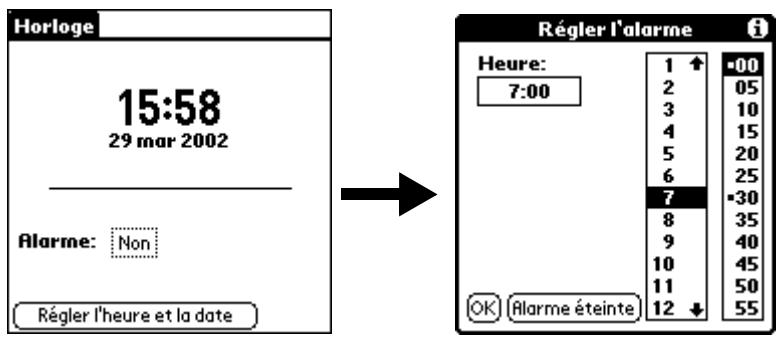 PALM m100 - Pour régler une alarme : - 1