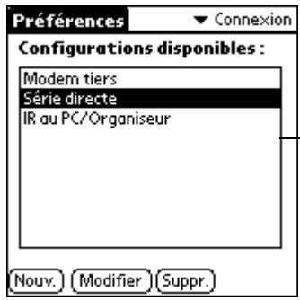 PALM m100 - Pour créer une connexion ircomm au modem : - 3
