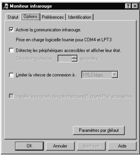 PALM m100 - Pour vérifier les ports utilisés pour la communication par infrarouge sur un ordinateur windows : - 1