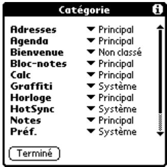 PALM m100 - Pour classer une application : - 1