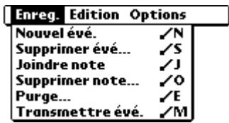 PALM m100 - Menu de l'agenda, préférences et options d'affichage - 1