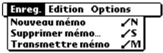 PALM m100 - Menu enreg. - 2