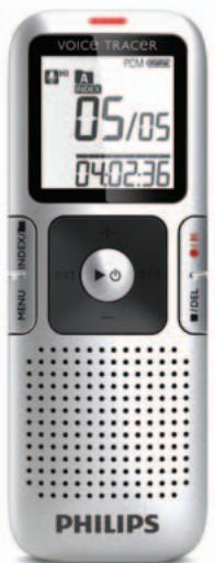 VOICE TRACER PCM 05/05 04:02:36 MENU INDEX PHILIPS