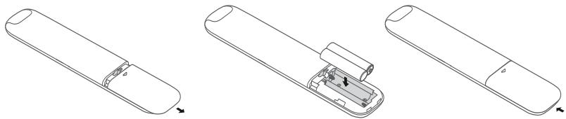 TCL 43C69B - Installation des piles - 1