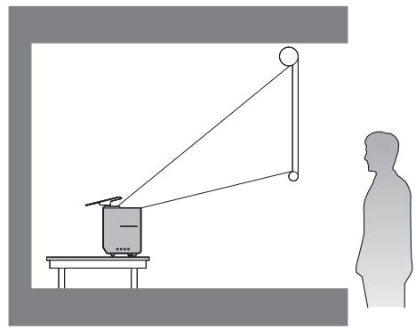 PANASONIC TX-100FP1E - ■ Installation sur le sol ou sur une table et projection des images depuis l'arrière de l'écran - 1