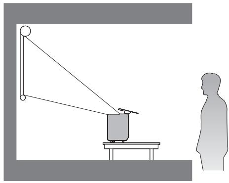 PANASONIC TX-100FP1E - ■ Installation sur le sol ou sur une table et projection des images sur l'écran placé à l'avant - 1