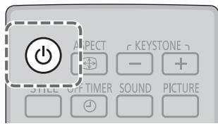 PANASONIC TX-100FP1E - Appuyez sur le bouton de mise sous/hors tension de la télécommande ou du projecteur pour le démarrer. - 1